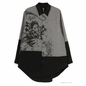 YOHJI YAMAMOTO ヨウジヤマモト Demon Slayer Ground Y Long Yグラウンド ワイ シャツ ブラック 希少 中古 Mサイズ