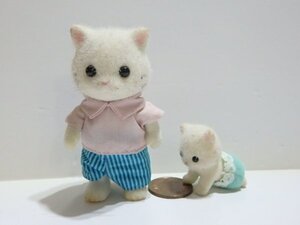 ★F684☆シルバニアファミリー　人形　ジャンク　ペルシャネコの親子？☆猫　ねこファミリー