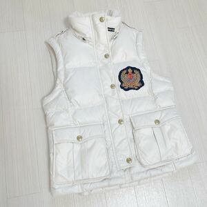 POLO RALPH LAUREN ポロ ラルフローレン レディース ダウンベスト ワッペン ホワイト白 ダウン80% サイズM