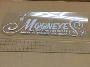 MOONEYES Logo 140円発送可 25cm×8.5cm 抜きデカール ステッカー ムーンアイズ 大！ 白　ロゴ ホワイト white デカール