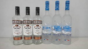 【激安134！Barオーナー必見！閉店売尽くし！】GREY GOOSE グレイグース ウオッカ 700ml×3本 / SMIRNOFF スミノフ ウオッカ 700ml×3本