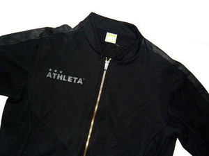 処分！￥100～アスレタATHLETA　大きいサイズO　ジップアップジャケット／ジャージ　ブラック　中古良品