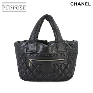 未使用 展示品 シャネル CHANEL コココクーン PM スモール トート バッグ ナイロン レザー ブラック 黒 A48610 Coco Cocoon Bag 90236452