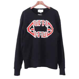 GUCCI メタルグッチスウェットトレーナー XSサイズ ブラック グッチ 19ss プリント ロゴ sweat shirts Metal Logo Print