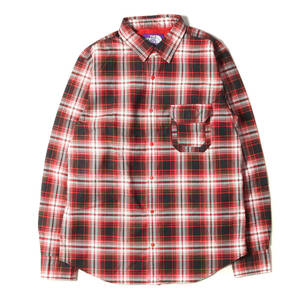 新品 THE NORTH FACE PURPLE LABEL ノースフェイス パープルレーベル シャツ サイズ:M チェック柄 COTTON OX TWILL PRINT CHECK SHIRT