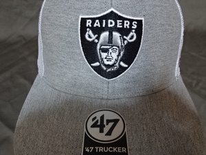 USA購入 激レア 老舗キャップブランド【47BRAND】NFLアメフト ラスベガス レイダース【Las Vegas Raiders】ロゴ刺繍入りメッシュキャップ