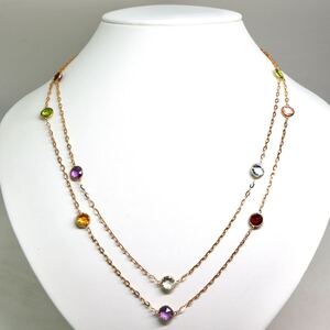 1円〜!!人気商品!!ソ付き!!▲K18 天然ペリドット マルチカラー ネックレス▲J 約9.5g 約51.0cm necklace jewelry ジュエリー EG8/EG8 .C135