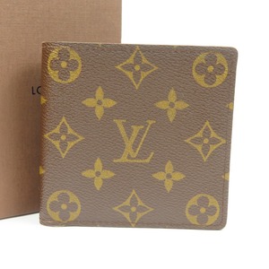 42327★1円スタート★LOUIS VUITTON ルイヴィトン 中極美品 マルコ ベタ無 ヴィンテージ モノグラム 二つ折り財布 PVC ブラウン