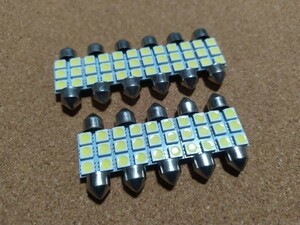 送料無料：36mm 3チップLED 6連 汎用ルームランプ ホワイト 10個