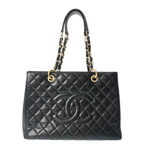 CHANEL シャネル GST グランドショッピングトート 黒 ゴールド金具 A50995 レディース キャビアスキン トートバッグ ABランク 中古 銀蔵