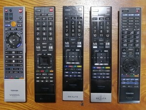 リモコン TOSHIBA 東芝 REGZA　レグザ　ジャンク　5個