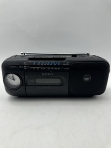 D0282 SONY ソニー CFM-175TV RADIO ラジオカセット ラジカセ 時計付き アラーム 電池式 中古品 現状品