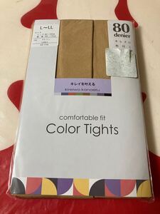 関東ナイロン カラータイツ 80デニール L-LL グレージュ color tights comfortable fit キレイを叶える 