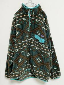 希少 Patagonia パタゴニア 2013年 総柄 SYNCHILLA シンチラ スナップT フリース ジャケット size L