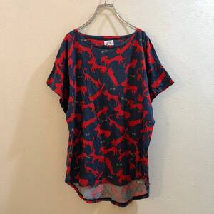 TSUMORI CHISATO/ツモリ チサト 半袖Tシャツカットソー 動物柄 ネイビー レッド レディース F