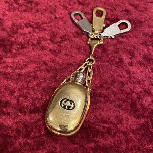 vintage 希少 GUCCI グッチ 香水ボトル GGロゴ キーホルダー キーリング