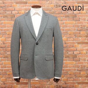 2024秋冬/GAUDI/50サイズ/ニット ジャケット しっとり伸縮◎ 無地 ピークドラペル 上品 楽ちん ベーシック 新作 今期 新品/グレー/ja388/