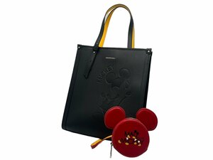 ■【極美品】Samantha Vega サマンサベガ 縦型トートバッグ ミッキー コレクション ブラック 黒 Disney ディズニーコラボ ポーチ付