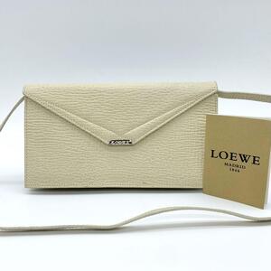 LOEWE ロエベ ショルダーバッグ 長財布 アイボリー レザー g00625