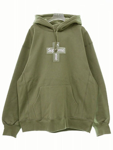 シュプリーム SUPREME 20AW CROSS BOX LOGO HOODED SWEATSHIRT LTOLIVE XL クロス ボックス ロゴ パーカー ライト オリーブ240616 ☆AA★