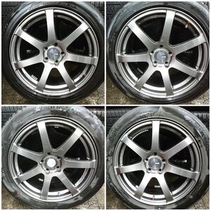 ★中古品★ENKEI PF07 タイヤホイールセット タイヤ銘柄違い 235/50R18 18×8J+45 114.3-5H【他商品と同梱歓迎】