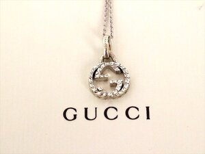 極美品☆GUCCI【グッチ】シルバー素材 GGロゴネックレス☆Ag925☆シルバー☆銀☆メンズ☆レディース☆箱付き☆保存袋☆