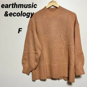 バックスリットハイネックニットプルオーバー　earth music&ecology　フリーサイズ