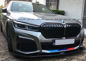 即納BMW 7シリーズG11 G12 Mスポーツ後期 黒ブラック綾織カーボン フロントリップ スポイラー バンパーカバー スプリッター ディフューザー