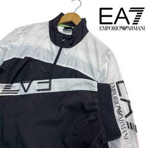 1円〜 (L) EA7 EMPORIO ARMANI エンポリオアルマーニ バイカラー ナイロン ジャージ セットアップ 