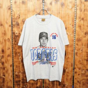 90s nutmeg 野茂英雄　Los Angeles dodgers Tシャツ　L/usa製　ロサンゼルス　ドジャース