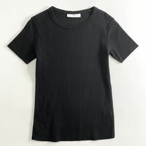 Cf14 ユナイテッドアローズ ASTRAET アストラット リブニット 半袖Tシャツ カットソー トップス M ブラック レディース 女性用