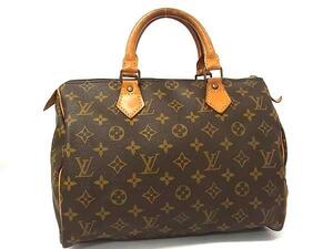 1円 LOUIS VUITTON ルイヴィトン M41526 モノグラム スピーディ30 ハンドバッグ ミニボストンバッグ ブラウン系 BN1303