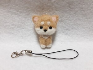 羊毛フェルト ハンドメイド 仔犬 柴犬　豆柴ちゃん　ストラップ 