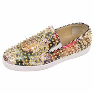 クリスチャンルブタン Christian Louboutin スニーカー スリッポン スタッズ エナメル 靴 メンズ 43 1/2 マルチカラー cf06mt-rm10e27691