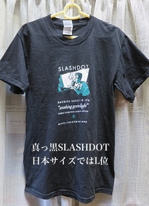  即決送料込み♪スラッシュドットの黒い綺麗なTシャツ♪M~Lフリーサイズ