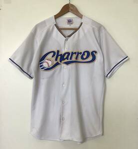 《 H 91》半袖 ベースボールシャツ Charros 野球 スポーツ サイズ40 白 トップス 1円スタート アメリカ古着 古着卸