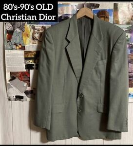 希少80s-90sオールド Christian Dior MONSIER グレンチェック柄テーラードジャケット CDスーツ