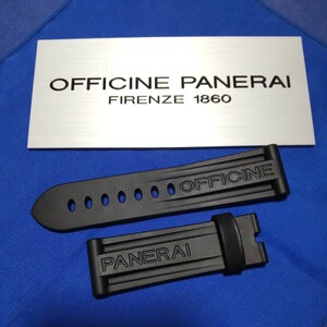 OFFICINE PANERAI 正規 BK 尾錠 純正 ベルト カウッチュー ラバー ストラップ 黒 オフィチーネ パネライ BA 24/22 レア 希少 Austria 初期