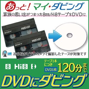 8ミリビデオ・Hi8・Digital8テープをDVDに格安ダビング【ビデオテープ2025年問題をズバリ解決】思い出のビデオテープ1本につき120分まで