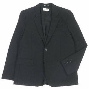 美品□SAINT LAURENT PARIS サンローランパリ 505326 裏シルク シングル スモーキングジャケット ブラック 50 イタリア製 正規品 メンズ