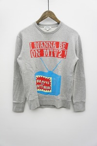 美品 MAISON KITSUNE メゾン キツネ　MTV Beavis and Butthead スウェット トレーナー シャツ グレー プリント サイズXS 521N