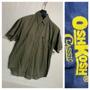 OSHKOSH CLASSIC オシュコシュ　グリーンカーキ　半袖　ワークシャツ　緑　M