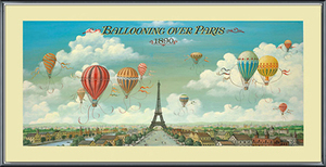 Ballooning over Paris(アイシャ /ベンジャミン)額装済ポスター