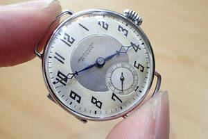時計店在庫/デッドストック 戦前 ◆ジュベニア/JUVENIA クロノメーター ツートン文字盤 アンティーク手巻き腕時計