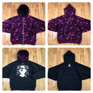 ★リバーシブル★ purple camo × navy パーカー Sサイズ a bathing ape bape zip hoodie エイプ ベイプ アベイシングエイプ reversible d8