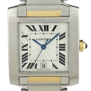 カルティエ CARTIER タンクフランセーズ LM W51005Q4 腕時計 SS YG 自動巻き シルバー メンズ 【中古】