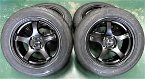 新品セット クロススピード ND RF ロードスター EG6 7J+28 4H100 195/55R15 タイヤ ホイールセット プロボックス BB サクシード 