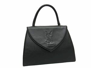 1円 ■美品■ YVESSAINTLAURENT イヴサンローラン レザー ワンハンドル ハンドバッグ レディース ブラック系 FF3164