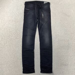 新品タグ付き DIESEL ディーゼル　グレージーンズ ストレッチ パンツ 0854A STRECH BELTHER スキニーパンツ used加工 細身 ボタンフライ