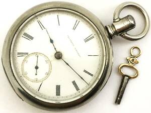 1881年製◆ILLINOIS 鍵巻き 大型18S 11石 Gr,101 イリノイ大型懐中時計◆